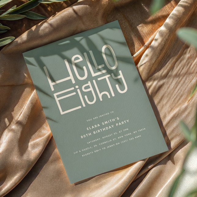 Convites HELLO OITAVELMENTE 80 moderno Aniversário (Criador carregado)