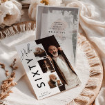 Convites Hello SIXTY' Modern Photo Collage 60th Birthday<br><div class="desc">Are you looking for a stylish and personalized 60th birthday party invitation - Look no further! Introducing our one-of-a-kind design, featuring a modern photo collage and the catchy heading, 'Hello SIXTY'. Not only can you customize the name on the front of the invite, but you also have the opportunity to...</div>