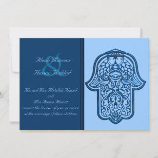 Convites Henna Hand of Hamsa (Blue) (Casamento)