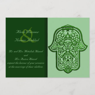 Convites Henna Hand of Hamsa (Green) (Casamento)