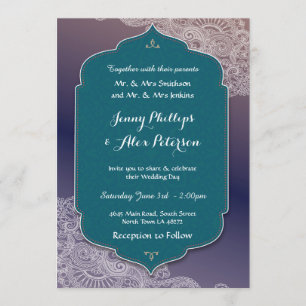 Convites Henna Style Jewel Festa de casamento Noites árabe