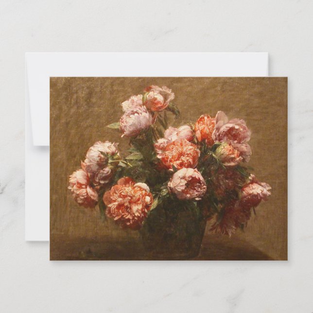 Convites Henri Fantin-Latour Vase of Peonies Invitations (Frente)