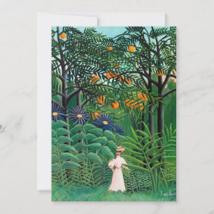 Convites Henri Rousseau - Mulher caminhando em uma Floresta