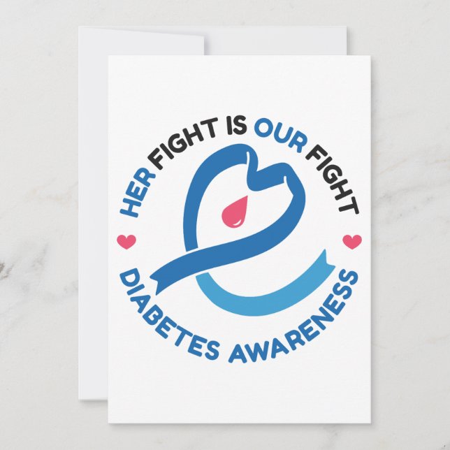 Convites Her Fight Is Our Fight – Diabetes Awareness (Frente)