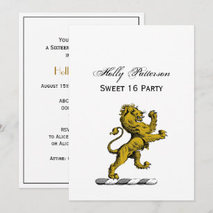 Convites Heraldic Lion Standcrest Emblem C
