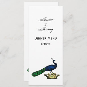 Convites Heraldic Vintage Estrilizou Peacock na Coroa C