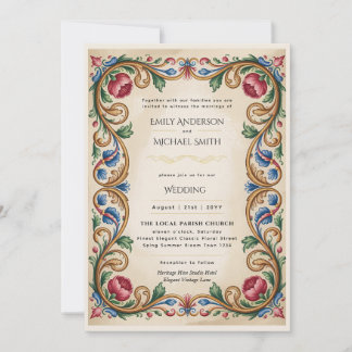 Convites Herança | Casamento Floral Vintage Renascença