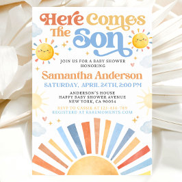 Convites Here Comes The Son Baby Shower Invitation
