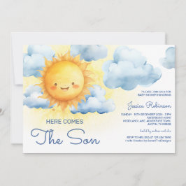 Convites Here Comes The Son Summer Baby Shower