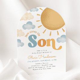 Convites Here Comes the Son Sunshine Baby Shower Invitation