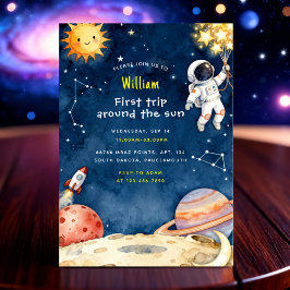 Convites Here Space First Trip Around The Sun 1st Birthday