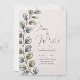 Convites Heritage Botanical Watercolor Greenery Modern