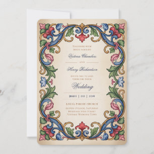 Convites Heritage Casamento Joia Dourada Renascentista Me
