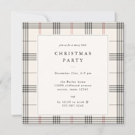 Convites HERITAGE | Cream Tartan Christmas Party