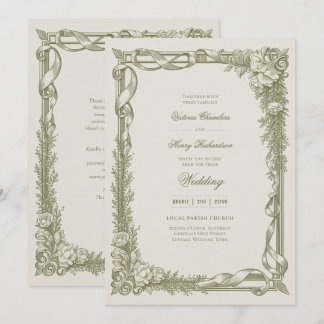 Convites Heritage | Edwardian Ribbon Garland Wedding
