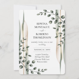 Convites Heritage Modern Botanical Greenery Wedding