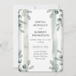 Convites Heritage Sage Eucalyptus Botanical Wedding