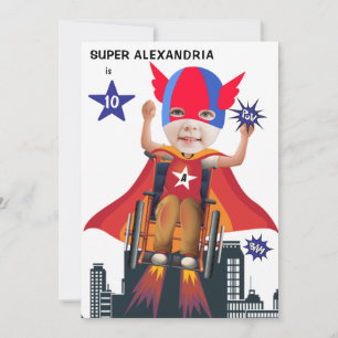 Convites Herói de Cadeira 💥 Aniversário Voando