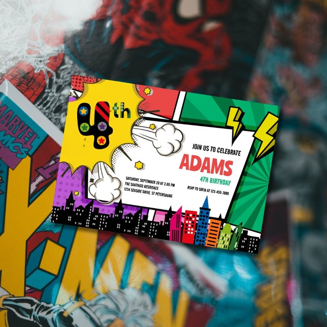 Convites Herói do Livro Quântico 4.º Aniversário (Criador carregado)