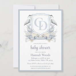 Convites Heron Interlocking Monogram Baby Shower