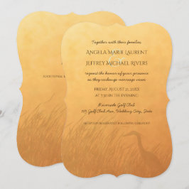 Convites Heron silhouette sunset ombre casamento