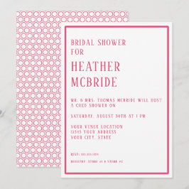 Convites Hexágono Moderno Simples chá de panela Geométrico