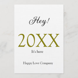 Convites Hey it's new year add year gold black simple. Mini