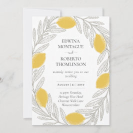 Convites HHS Lemon Wreath Minimal Mediterranean Wedding