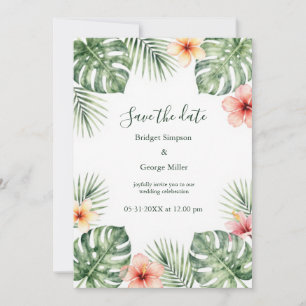Convites Hibisco Casamento Tropical Floral Vintage Havaí