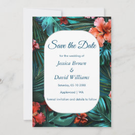 Convites Hibiscus Dream Tropical Weding The Date Card