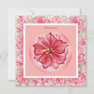 Convites Hibiscus e rendas RED