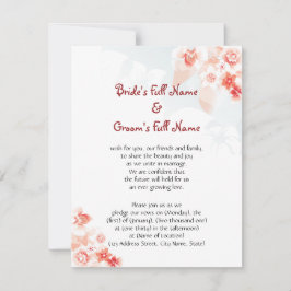 Convites Hibiscus havaiano na laranja vermelha