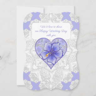 Convites Hibiscus & lace BLUE