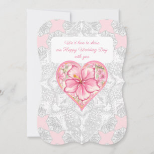 Convites Hibiscus & Lace PINK