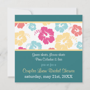 Convites Hibiscus Luau Chá de panela