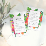 Convites Hibiscus, Plumeria & Palm Funny Weding RSVP<br><div class="desc">Esta placa RSVP é uma fusão perfeita de formal e engraçado,  excelente para qualquer casal moderno! Este design apresenta folhagem tropical pintada à mão e um elegante quadro branco.</div>