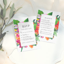 Convites Hibiscus, Plumeria & Palm Funny Weding RSVP