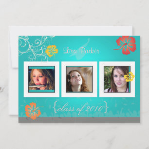 Convites Hibiscus/Swirls/Fotos de flores tropicais