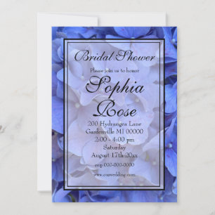 Convites Hídrangas florais do periwinkle azul Elegante