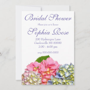Convites Hídrangas florais verdes, cor-de-rosa, cor-de-rosa