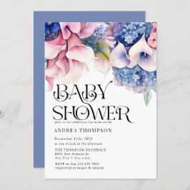 Convites Hidrangea | Lírios Floral | Chá de fraldas de aqua