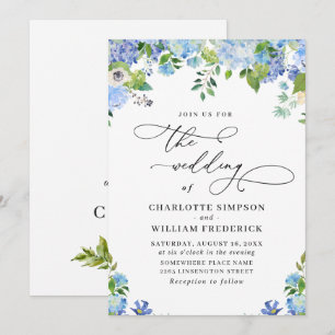 Convites Hídrangea Watercolor Casamento Verde