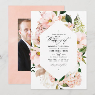 Convites Hidrangeâs Florais Rosa Choque Casamento Foto