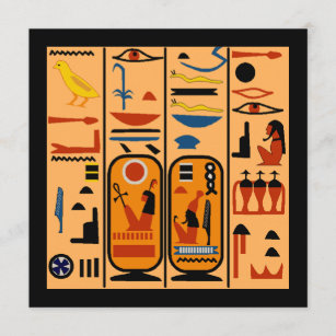 Convites Hieróglifos Egípcios Detalhes do Seu Partido Convi