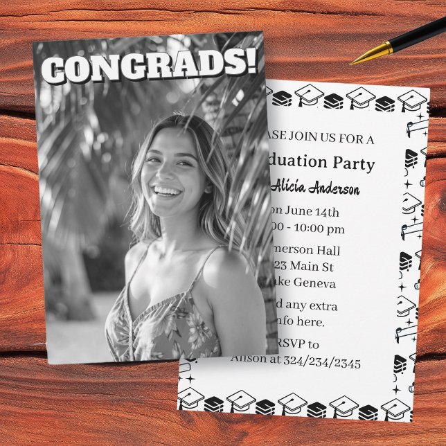 Convites High School or College Graduation Party  (Criador carregado)