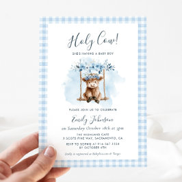 Convites Highland Cow Boy Baby Shower Invitation