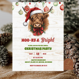 Convites Highland cow christmas party