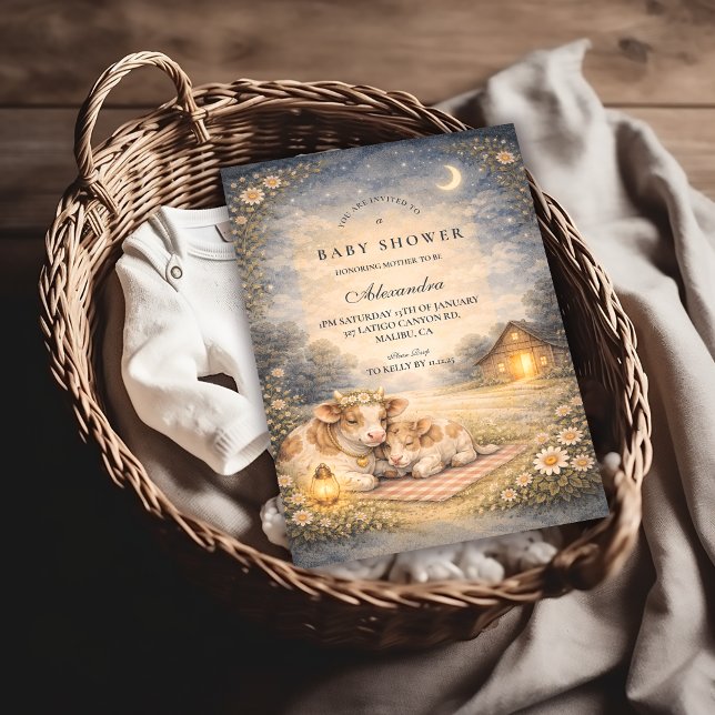 Convites Highland Cow Meadow Baby Shower (Criador carregado)