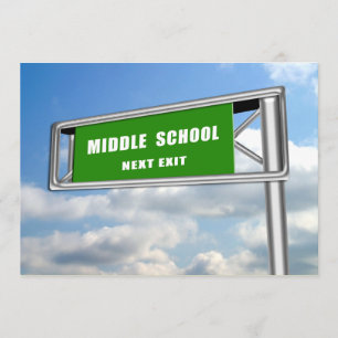Convites Highway Sign Graduation Middle School Seguinte