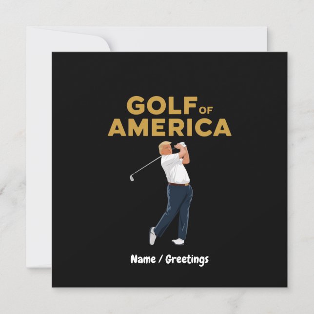 Convites Hilarie Funny Golf da América Memória Trump Pun (Frente)